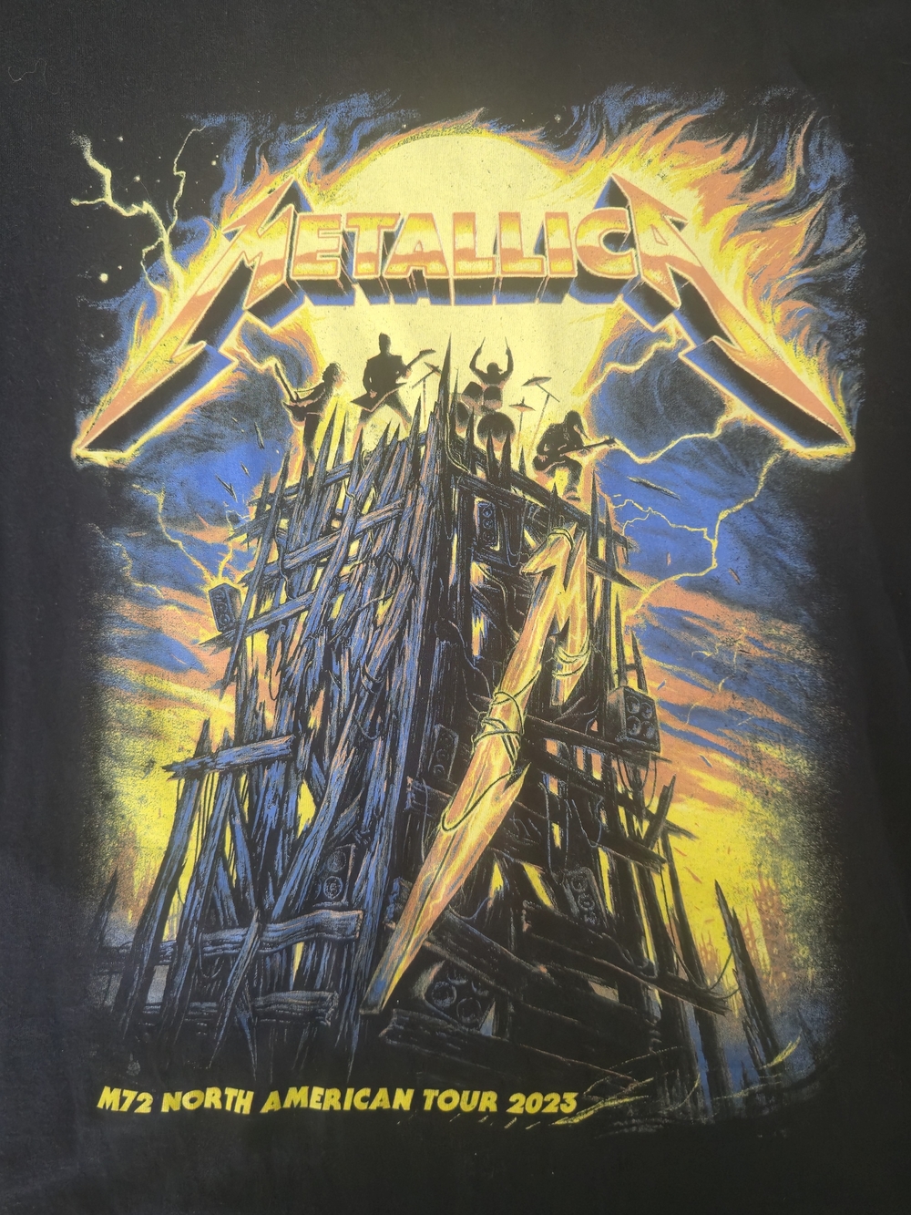 Metallica M72 North American Tour 2023 Black Graphic Tee Rock Metal - Picture 3 of 5